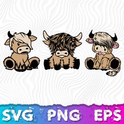 Highland Cow SVG, Silhouette Highland Cow SVG, Simple Highla
