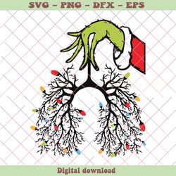 Christmas Nurse Respiratory Therapist Grinch Hand SVG File, PNG - SVG Files, Z1382