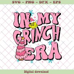 Retro In My Grinch Era Pink Christmas Tree SVG File For Cricut, PNG - SVG Files, Z1399