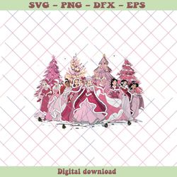 Vintage Disney Princess Pink Christmas Tree PNG Download, PNG - SVG Files, Z1400
