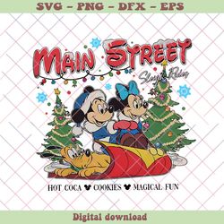 Vintage Mickey And Minnie Christmas On Main Street PNG, PNG - SVG Files, Z1408