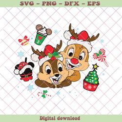 Chip And Dale Couple Christmas Disney Vacation SVG File, PNG - SVG Files, Z1409