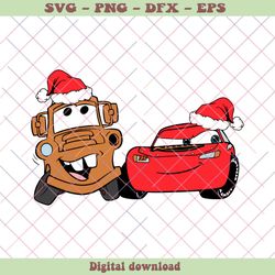 Disney Cars Christmas Tow Mater McQueen SVG Download, PNG - SVG Files, Z1423