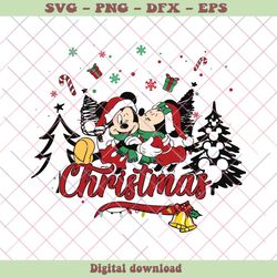 Vintage Mickey and Minnie Christmas SVG Cutting File, PNG - SVG Files, Z1445