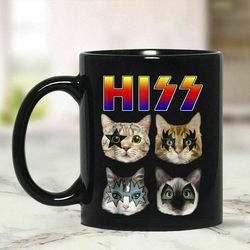 Cat Hiss Cat Kiss Mug, Sarcastic Funny Birthday Gifts for Her Him