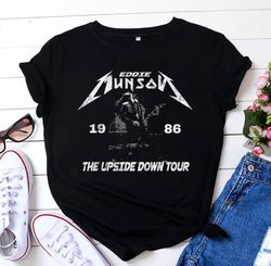 Vintage Eddie Upside Down Tour EST 1986 Retro Shirt, Eddie Rock Tour Retro Black Shirt, TV Series Vintage Unisex TShirt