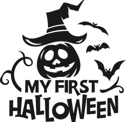 My first halloween Png, Halloween Png, Halloween silhouettes, Happy Halloween Png, Pumpkins Png, Ghost Png, Png file
