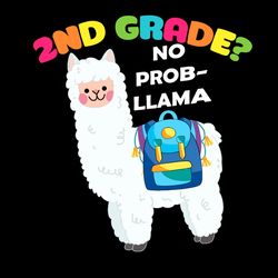 2nd Grade No Prob Llama Svg Fifth Grade Svg Funny Llama Svg File for Cricut, Diy Craft Svg, Digital download