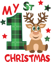 My first Christmas Deer Svg, Buffalo Plaid Christmas Svg, Christmas Svg, Merry christmas svg, Digital download-1