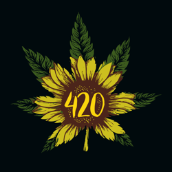 420 Cannabis Sunflower Svg, Sunflower Svg, Cannabis Svg Clipart, Silhouette Svg, Digital download