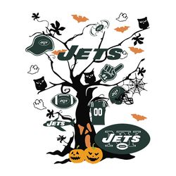 Tree Halloween New York Jets NFL Svg, New York Jets Svg, Football Svg, NFL Team Svg, Sport Svg, Digital download