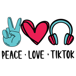 Peace Love Tiktok svg, Peace Love Svg, Tiktok Svg, Tiktok Logo Svg, Tiktoker Svg, Tik Tok Svg, Digital download-3