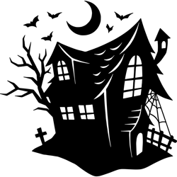 Haunted house Png, Halloween Png, Spooky Png, Spooky Season, Halloween logo Png, Happy Halloween Png, Png file