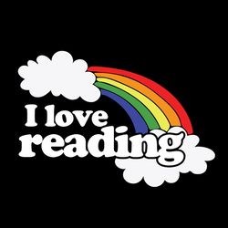 I love reading book svg, Reading book Rainbow Svg, Bookisg Svg, Book Love Svg, Retro Sublimation, Digital Download