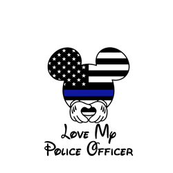 Love My Police Officer SVG PNG, Mickey Head American Flag SVG, Mickey Disney Svg, Trending Svg, Digital download
