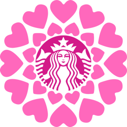 Hearts Starbucks Svg, Starbucks Svg, Starbucks Logo Svg, Flower Starbucks logo Svg, Flowers Svg, Digital download