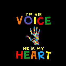 I Am His Voice He Is My Heart Svg, Autism Svg, Autism logo Svg, Awareness Svg, Autism Heart Svg, Digital download-2