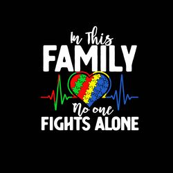In This Family No One Fights Alone Svg, Autism Svg, Autism logo Svg, Awareness Svg, Autism Heart Svg, Digital download-1