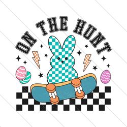 Retro On The Hunt Easter Bunny PNG File Digital