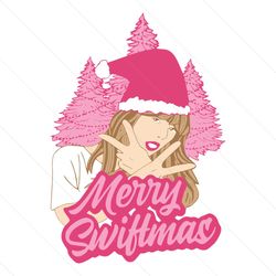 Vintage Pink Merry Swiftmas SVG Cutting Digital File
