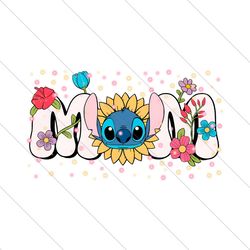 Floral Stitch Mom Happy Mothers Day PNG File Digital