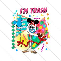 Retro Im Trash Forky Disney Toy Story PNG File Instant Download File Digital