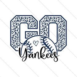 Go Yankees Baseball Team Leopard SVG File Digital