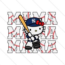 Hello Kitty Mama NY Yankees Baseball SVG File Digital