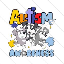 Bluey Heeler Family Autism Awareness PNG File Cricut