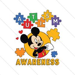 Disney Mickey Autism Awareness Puzzle Piece SVG File Digital