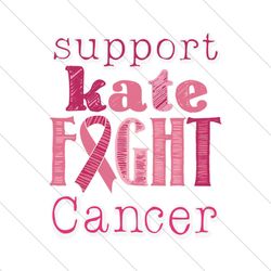 Retro Support Kate Fight Cancer Pink Ribbon SVG File Cricut