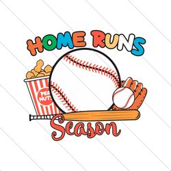 Home Runs Season Baseball Game Day SVG File Cricut