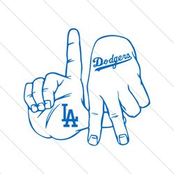 Retro Dodger Hands Los Angeles Baseball SVG File Digital