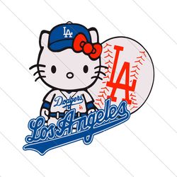 Funny Hello Kitty LA Dodgers Baseball SVG File Digital