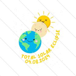 Total Solar Eclipse 2024 Cute Sun And Moon SVG