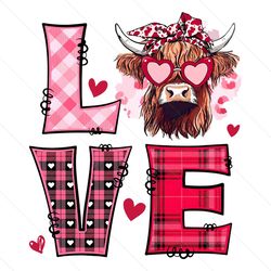 Groovy Love Heifer Highland Cow PNG Instant Download
