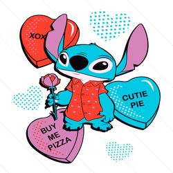 Funny Stitch Buy Me Pizza Xoxo SVG Instant Download