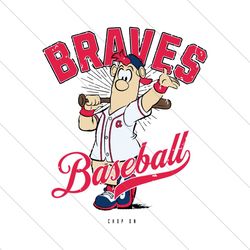 Blooper Mascot Braves Baseball Chop On SVG