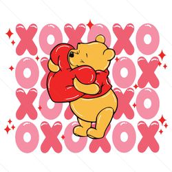 Valentine XOXO Pooh Winnie The SVG File Digital