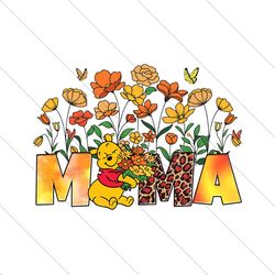 Floral Mama Winnie The Pooh PNG