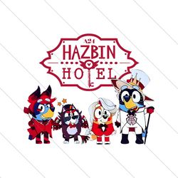 Funny Bluey Family Hazbin Hotel PNG