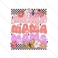 Checkered Mama Flowers Butterfly SVG File Digital