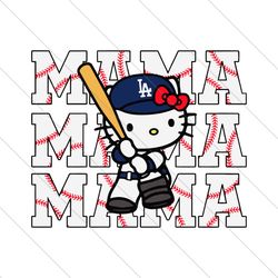 Hello Kitty Mama LA Dodgers Baseball SVG File Digital