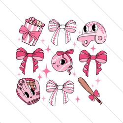 Pink Baseball Mom Era Tie Bow SVG File Digital