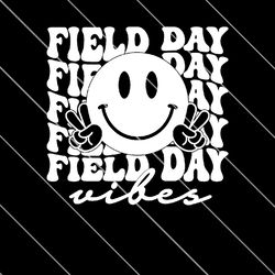 Retro Field Day Vibes Smiley Face PNG File Digital