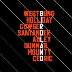 Westburg Holliday Cowser Baltimore Players Name SVG File Digital
