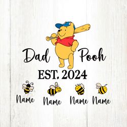 Personalized Dad Pooh Est 2024 SVG File Digital