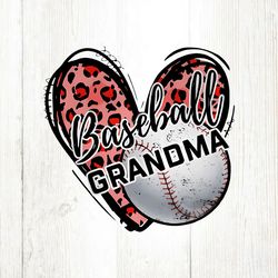 Retro Heart Baseball Grandma PNG File Digital