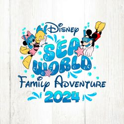 Disney Sea World Family Adventure 2024 SVG File Digital
