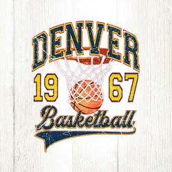 Vintage Denver Basketball 1967 PNG File Digital
